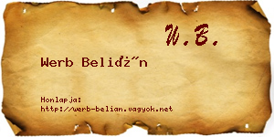 Werb Belián névjegykártya